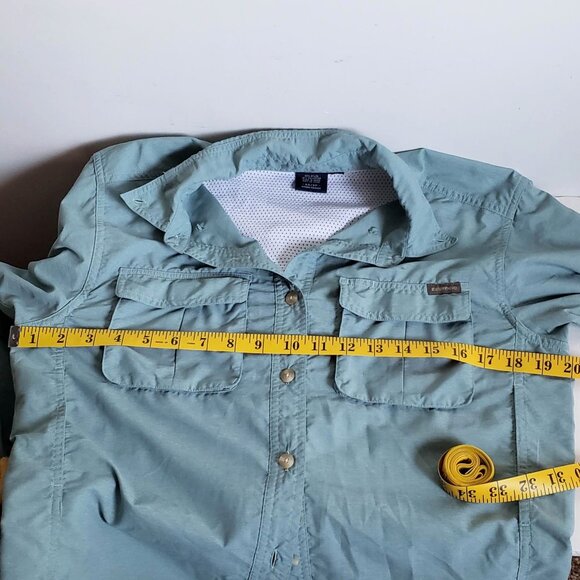 Unisex EXOFFICIO Shirt Vented Adventure Hiking Safari Cargo Sage blue - Picture 9 of 12